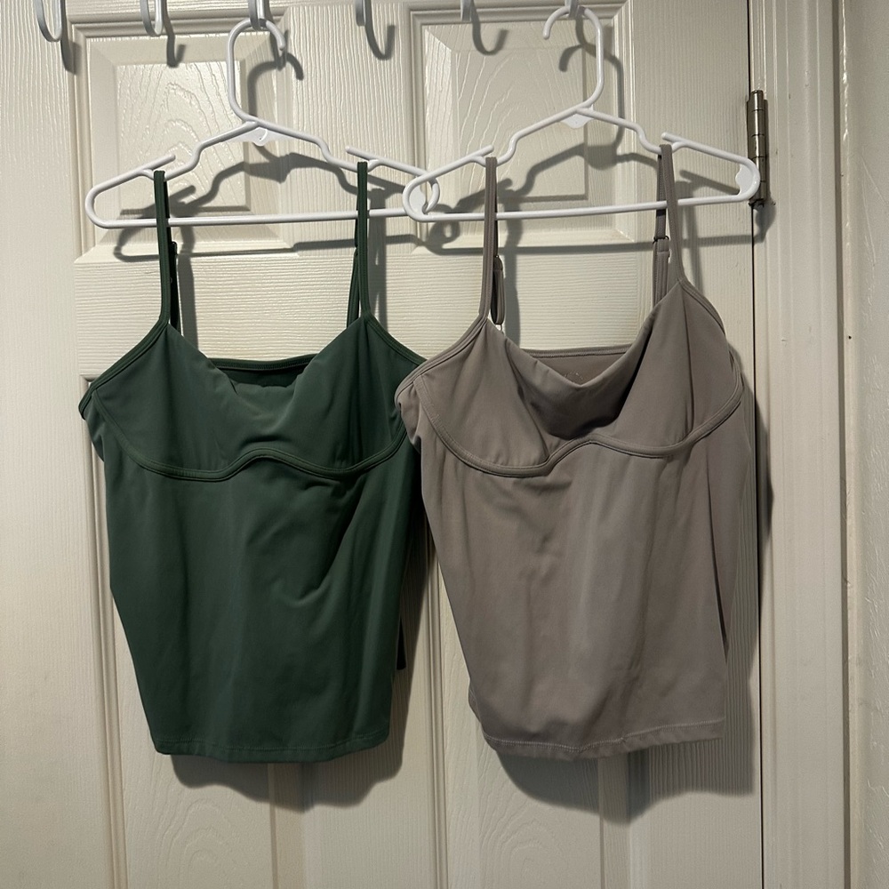 Green and Gray Kamo Fitness tank tops